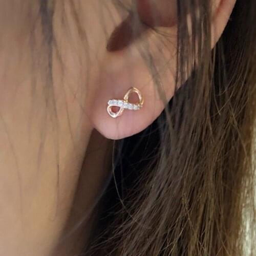 Simple Fashion Number 8 Shaped Stud Earrings For Women Metal Colors Party Daily Wear Statement Jewelry Drop Shipping