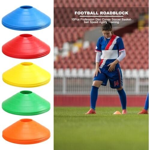10pcs/lot Football Sign Disc Outdoor Soccer Cross Speed Agility Training Discs Cone Space Marker