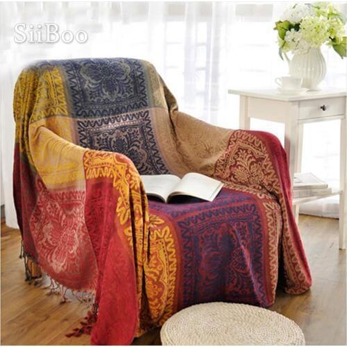 100%Chenille sofa cover sofa towel multi-color yarn dyed sofa/chair blanket slip-resistant vintage sofa cover Free ship SP1799