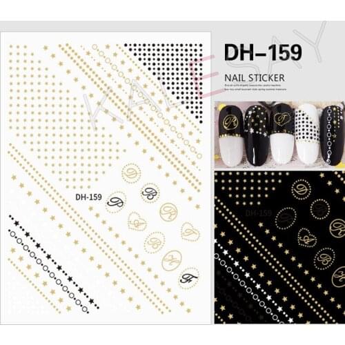 103*80 MM New Fashion LOVE letter Gold Nails Sticker Art Decoration Nails Decal for Manicure Sticker for Design Foil 3D Decals