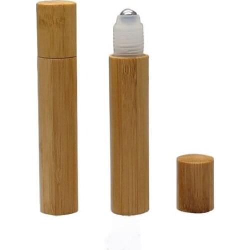 20pcs/lot 15ML High Quality Steel Rool On Bottle, Empty Essential Roll On Bamboo Bottle, Bamboo Wooden Perfume Roll On Bottles