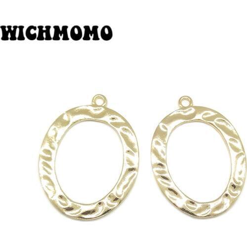 2019 New Fashion 41*31mm 2pieces/bag High Quality Zinc Alloy Gold Oval Charms Pendant for Earring Necklace Jewelry Accessories