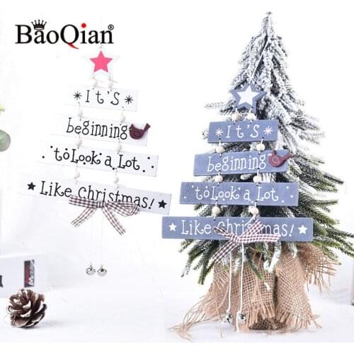 2021 New Year Natural Xmas Elk Wood Craft Christmas Tree Ornament Christmas Decorations Natural Wood Hanging Pendants Party