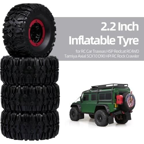4pcs 135mm 2.2 Inch Rim Rubber Inflatable Tyre Tire Wheel for RC Car HSP Redcat RC4WD Tamiya Axial SCX10 D90 HPI RC Rock Crawler