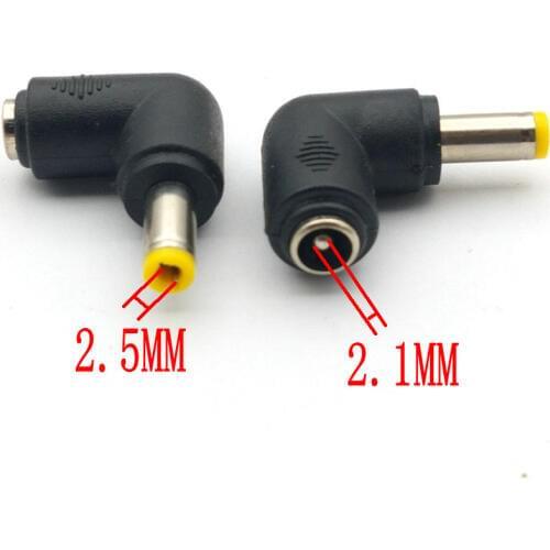 5pcs Right Angle DC Power 5.5x2.1mm Female to 5.5x2.5 mm Male connector