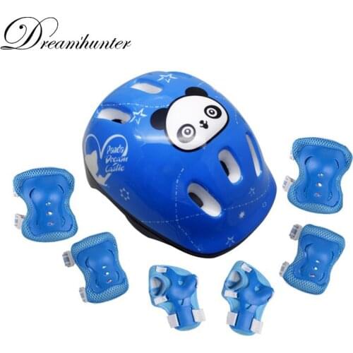 7pc/Set Child Skating Balanced climbing Knee Protect Elbow Support Wrist Protector Helmet guard roller Pad Palm Guards Protect