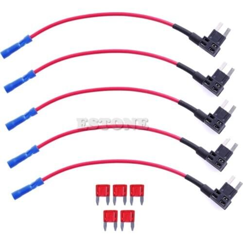 5Pcs Mini ATM Fuse Adapter tap Dual Circuit Adapter Holder For Car Auto Truck