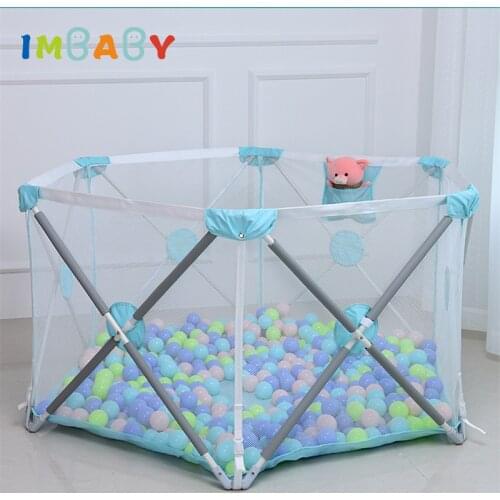 IMBABY Children Playpen Kids Safety Barrier Toddler Foldable Fence Newborns Game Playground Easy Install And Store Infants Tent