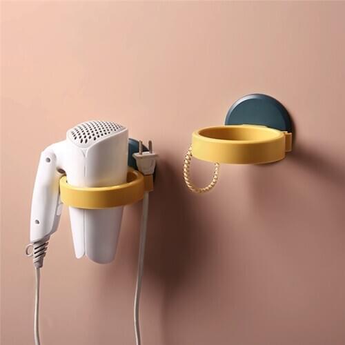 Nordic Style Home Wall-Mounted Bathroom Without Punching Anti-Skid Hair Dryer Storage Storage Rack