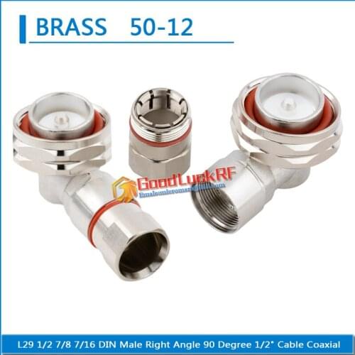 L29 7/8 DIN Male Right Angle 90 Degree Clamp Solder for 1/2" corrugated cable super flexible 50-12 RF connector Standard Andrew