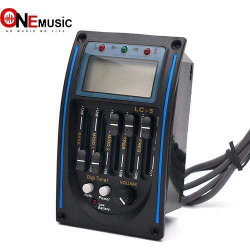 LC-5 5 Bands Acoustic Guitar Pickup EQ Preamp LCD Tuner Piezo Pickup Equalizer System