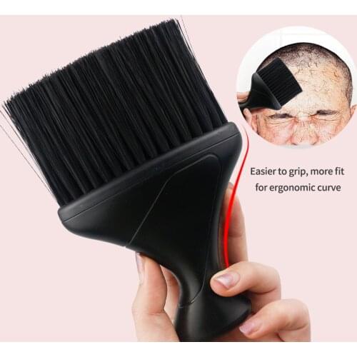 Soft Nylon Hair Black Barber Neck Brush Face Duster Beard Brushes Barbershop Styling Hair Cutting Cleaning Brush