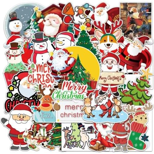 10/50Pcs Halloween Pumpkin Stickers Christmas Decoration Graffiti Stickers Laptop Phone Case Skateboard Waterproof Sticker