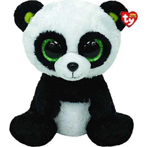 New 6" 15cm Ty Big Blue Glitter Eyes Bamboo Panda Plush Stuffed Animal Collectible Soft Doll Toy Boy and girl Gift