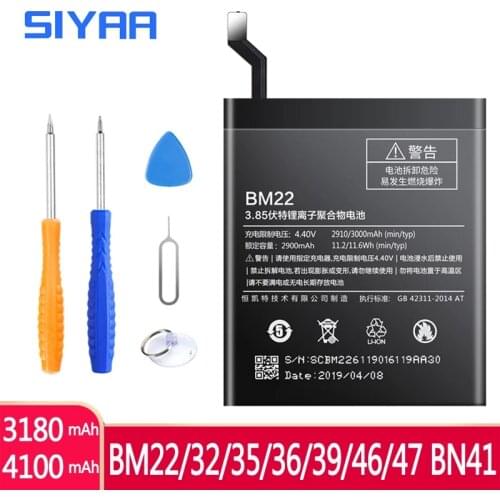 Original Battery BM32 BM22 BM35 BM39 BM36 BM47 BM46 BN41 For Xiaomi Mi4 Mi5 Mi4C Mi6 Mi5S Redmi3 3S 3X 4X Redmi Note 3 4 Bateria