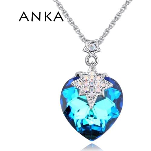 ANKA fashion Heart Crystal Pendant Necklace Valentines Day Gift for Women Main Stone Crystals from Austria #129580