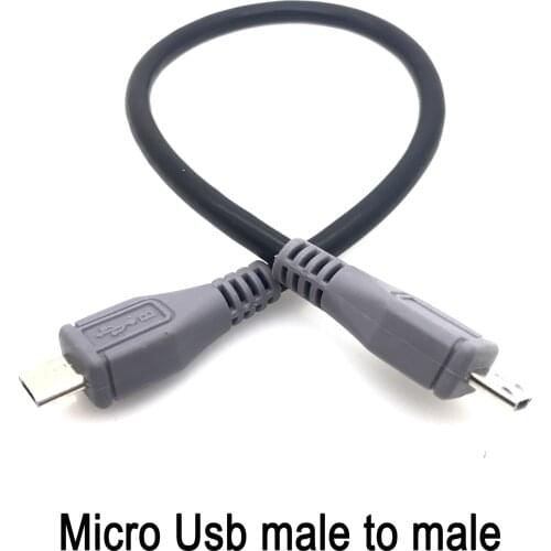 1pc Micro USB Type B Male To Micro B Male 5 Pin Converter OTG Adapter Lead Data Cable 20cm