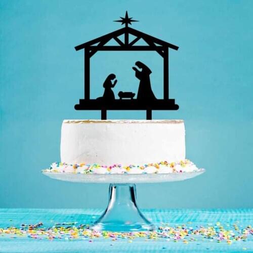 Personalized Party Cake Topper God Bless Baptism Religious Prayer Cake Topper For Kids Christening Decoration Topper YC064