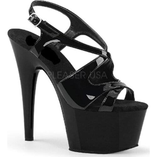 Sexy cross - strap design with high heel sandals, lacquer waterproof platform fashion 15 cm, sandals