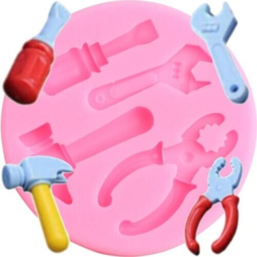 Pliers Wrench Hammer Silicone Molds DIY Cupcake Topper Fondant Cake Decorating Tools Candy Polymer Clay Resin Chocolate Moulds