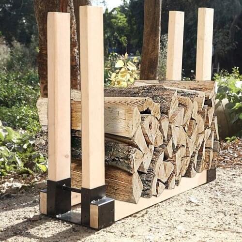 Fireplace firewood stand ,Wrought iron wood storage rack Bracket Timber stacking rack