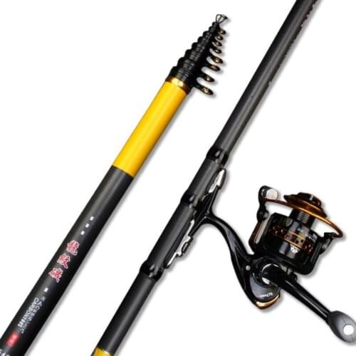 2021 Portable Rock 3.6m 4.5m 5.4m 6.3m Carp Rod Telescopic Sea Fishing Rod Rotating Rod Carbon Fiber Super Light Hard