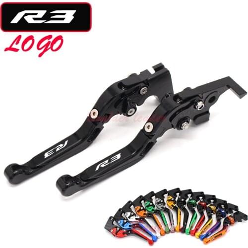Adjustable Folding Extendable Brake Clutch Lever For YAMAHA YZFR3 YZF-R3 R3 YZF 14-16 year Motorcycle with logo