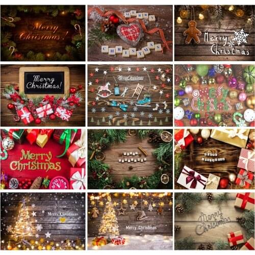 Merry Christmas Canvas Painting Christmas Tree Garland Wood Board Background Canvas Painting Wall Art Poster Pictures Home Decor