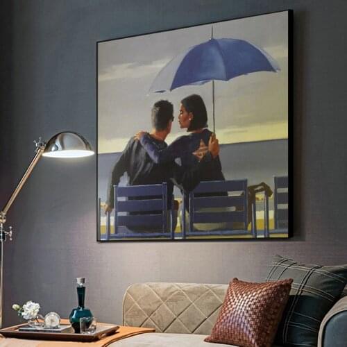 Blue Blue By Jack Vettriano Art Canvas Painting Reproduction Posters and Prints Wall Art Picture for Living Room Home Decoration