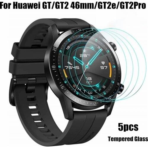 5Pcs Film For Huawei Watch GT 2 Pro Tempered Glass Screen Protectors 9H Anti Scratch Protector HD Glass Films For GT 2 46mm GT2e