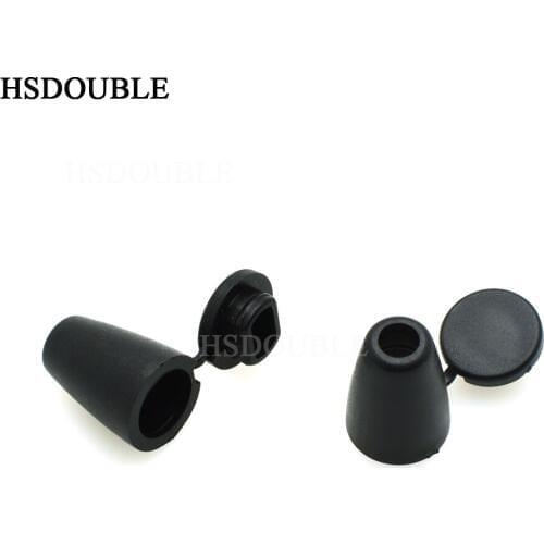 Bell Stopper With Lid Cord Ends Lock Stopper Plastic Black Toggle Clip for Paracord Clothes Accessories