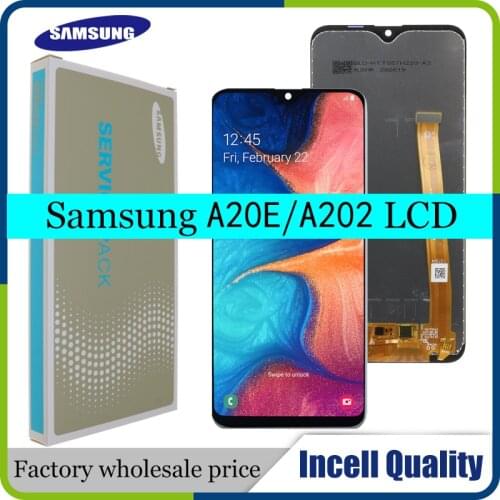 5.8'' Incell LCD For Samsung Galaxy A20e A202 A202F A202DS LCD Display Touch Screen Digitizer Assembly A20e LCD with frame