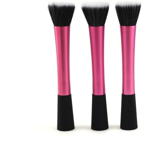 1pc Rose Red Bronzer Brush Aluminum Tube Handle Wool Fiber Easy Taking Brush Cosmetic Beauty Tools