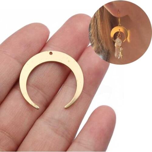 10pcs 27x26mm Crescent Moon charms Pendant Earrings Charms Connectors For DIY Brass Jewelry Fndings Making