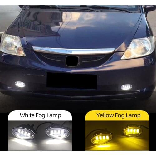 2PCS Car LED Fog Light For Honda JAZZ FIT 2012-2014 For CIVIC 2009-2015 For ACCORD 2008-2013 Fog lamp DRL Daytime Running Light
