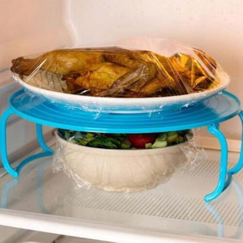 4 in 1 Microwave Plastic Stand Desk Heating Food Tray Multifunctional Plates Shelf Lid Rack Kitchen Organizer Tool