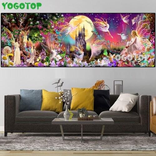 Fairy World Castle Landscape 5D Diamond Embroidery Cartoon square-round drill diy diamond painting Childrens room decor YY5047