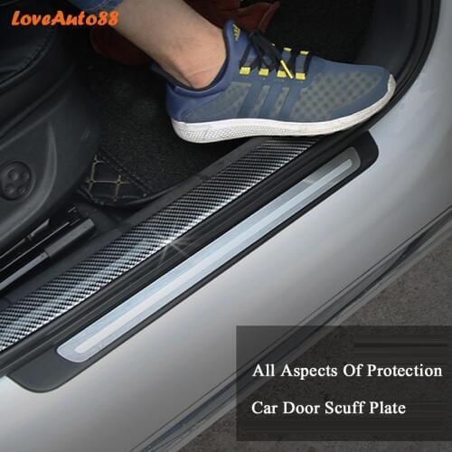 Car styling Carbon Fiber Rubber Door Sill Protector Goods Car Accessories For Ford Puma 2020
