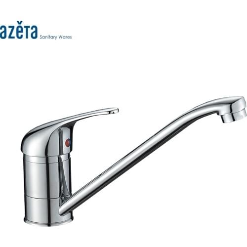 Azeta Free Shipping Kitchen Sink Faucet Modern Chrome Brass Kitchen Mixer Tap Deck Mounted Kitchen Tap MK2904