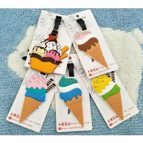 IVYYE Ice Cream Cake Anime Travel Accessories Luggage Tag Suitcase ID Address Portable Tags Holder Baggage Label New