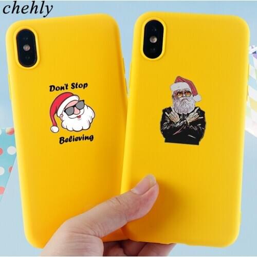 Santa Claus Phone Case for iPhone 6s 7 8 11 12 Mini Plus Pro X XS MAX XR Cute elk Cases Soft Silicone Fitted Accessories Covers