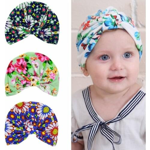 Baby Print Bonnet Hats for Girls Winter Autumn Cotton Soft Skin-friendly Warm Cap Beanie Hat Photography Props Accessories