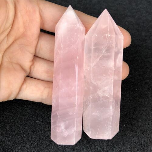 DHX SW 2 pieces rose quartz crystal points gemstone points rose quartz crystal point healing crystal grid