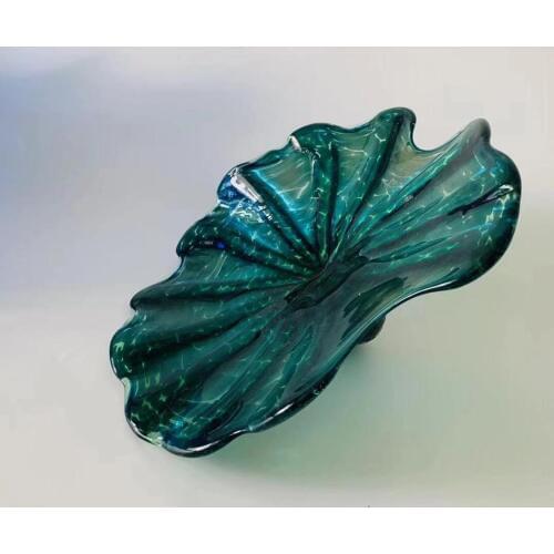 Custom Made Blown Glass Wall Plates CE UL Certificate Hot Sale Handmade Blown Glass Art Flower Plates