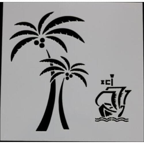 Coconut Tree DIY Scrapbooking Photo Album Decorative Embossing Paper Cards Craft Template Drawing Sheet Stencil Bullet Journal