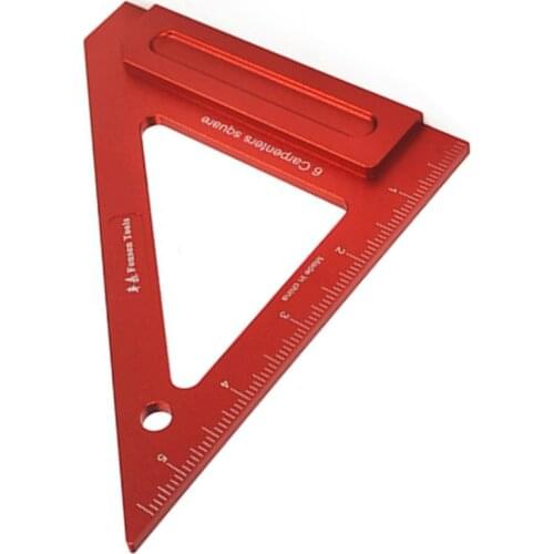 Carpenters Aluminum Alloy Square Ruler 45 and 90 Degrees Triangle Level Gauge Woodworking Wide Seat Marking Line Measuring Tools