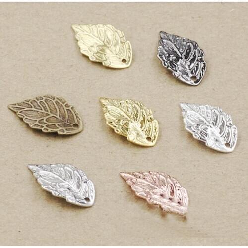 Leaves enamel leaf cloisonne diy Jewelry Findings Copper accessories Bead Caps Bracelet pendant handiwork drip