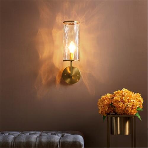 Copper post Modern Minimalist Wall Lamp Bedroom Bedside Light Luxury Crystal Aisle Lamp Living Room TV Wall Light