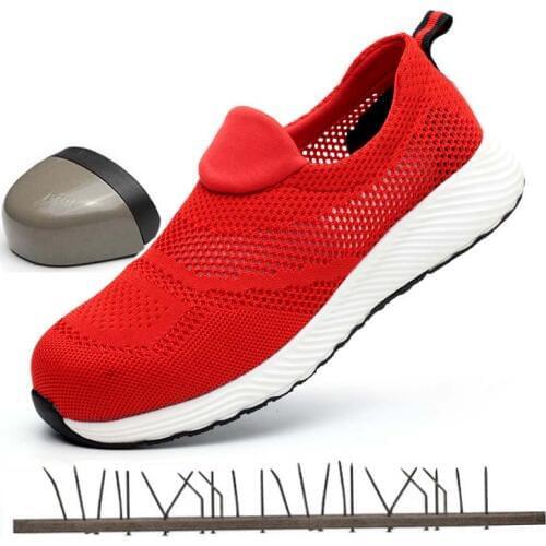 Men Women Construction Steel Toe Cap Safety Shoes Men Outdoor Anti-slip Steel Puncture Proof Work Boot Casual Breathable Sneaker