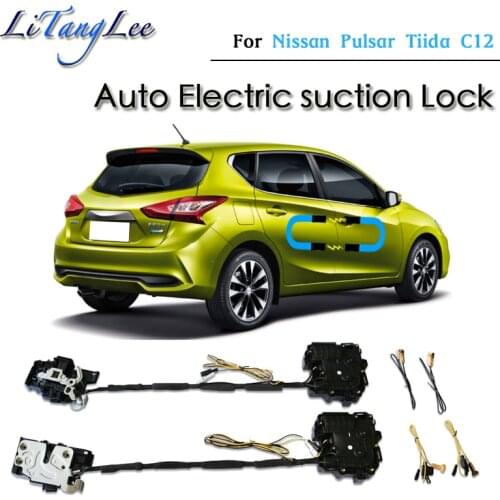 For Nissan Pulsar Tiida Hatchback C12 Car Soft Close Door Latch Pass Lock Actuator Electric Absorption Suction Silence Closer